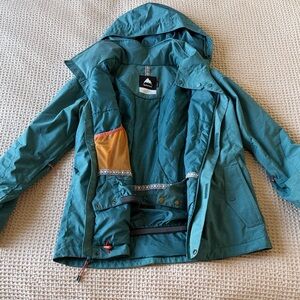 Burton Teal Jacket with Colorful Trim